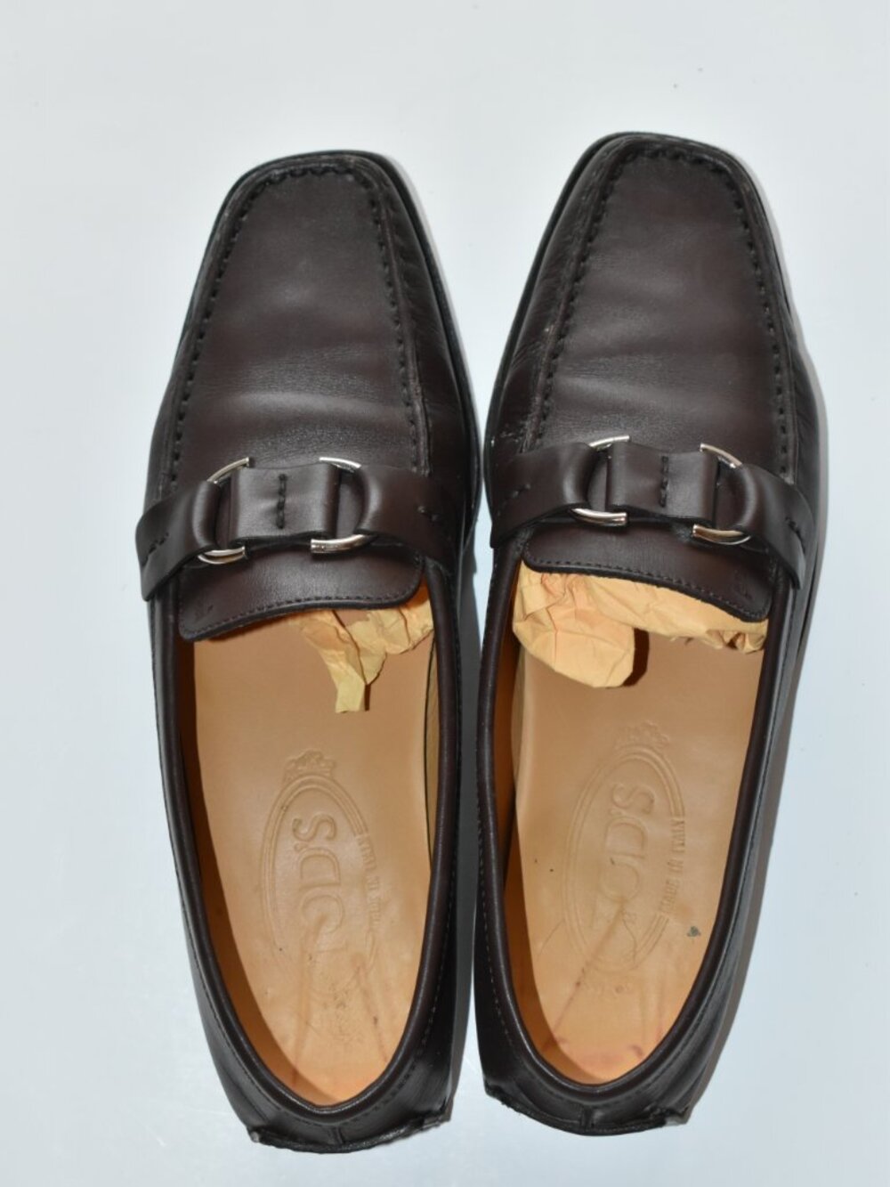 Tod's Dark Brown Leather Loafers, Size 38.5